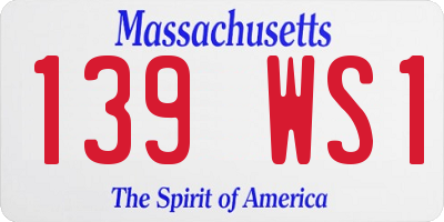 MA license plate 139WS1