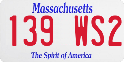 MA license plate 139WS2
