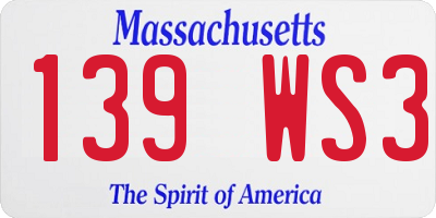 MA license plate 139WS3