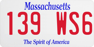 MA license plate 139WS6