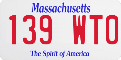 MA license plate 139WT0