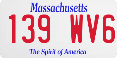 MA license plate 139WV6