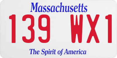 MA license plate 139WX1