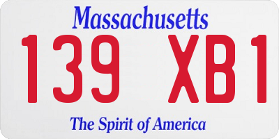 MA license plate 139XB1