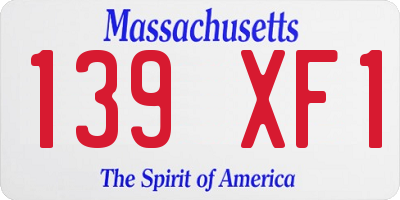 MA license plate 139XF1
