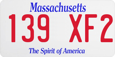 MA license plate 139XF2