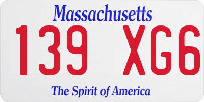 MA license plate 139XG6