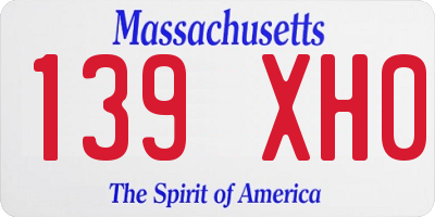 MA license plate 139XH0
