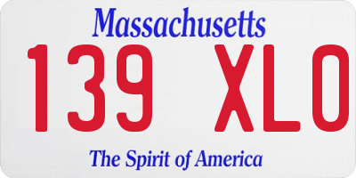 MA license plate 139XL0