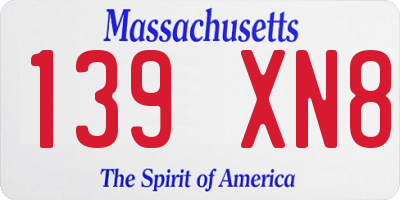 MA license plate 139XN8