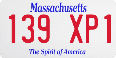 MA license plate 139XP1