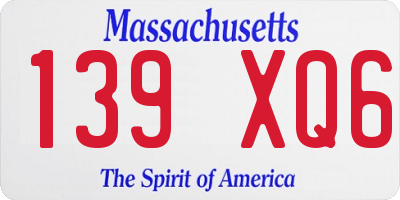 MA license plate 139XQ6