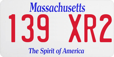 MA license plate 139XR2