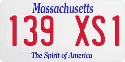 MA license plate 139XS1