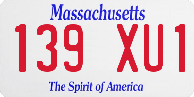 MA license plate 139XU1