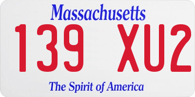 MA license plate 139XU2