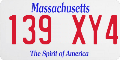 MA license plate 139XY4
