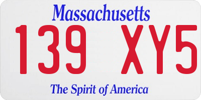 MA license plate 139XY5
