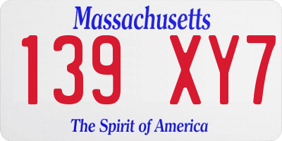MA license plate 139XY7