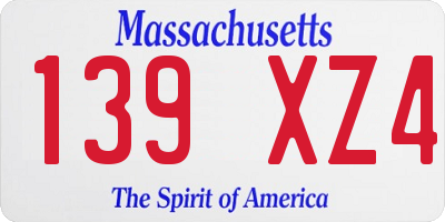 MA license plate 139XZ4