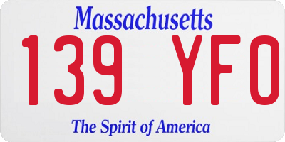 MA license plate 139YF0