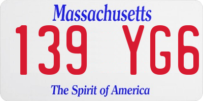 MA license plate 139YG6