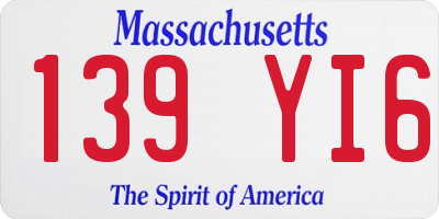 MA license plate 139YI6
