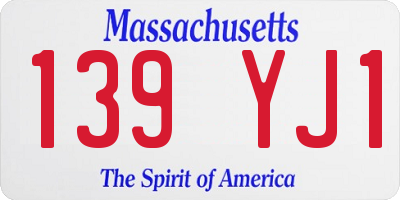 MA license plate 139YJ1