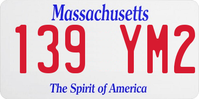 MA license plate 139YM2