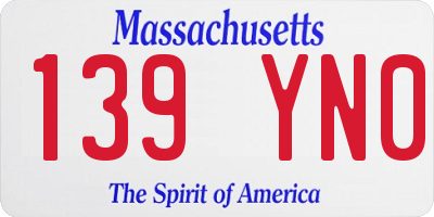 MA license plate 139YN0