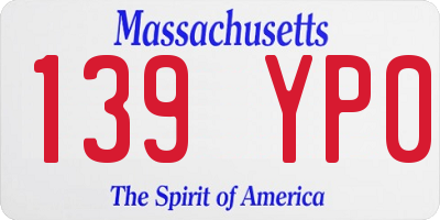 MA license plate 139YP0