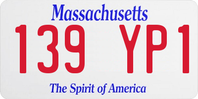 MA license plate 139YP1