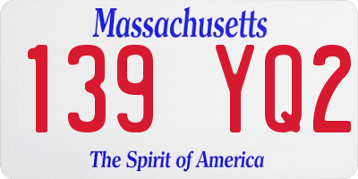 MA license plate 139YQ2