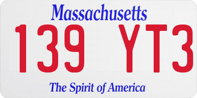 MA license plate 139YT3