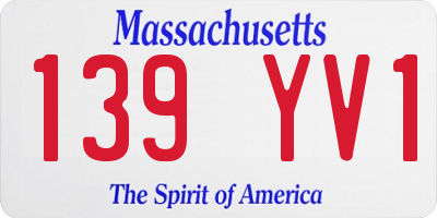 MA license plate 139YV1