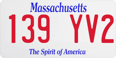 MA license plate 139YV2