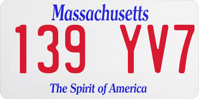MA license plate 139YV7