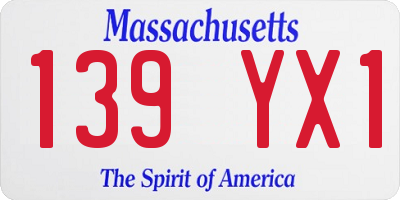MA license plate 139YX1