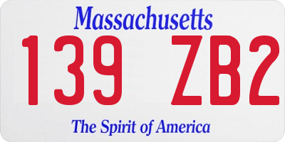 MA license plate 139ZB2