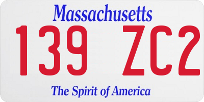 MA license plate 139ZC2