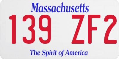 MA license plate 139ZF2