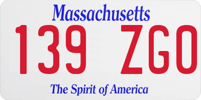 MA license plate 139ZG0