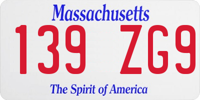 MA license plate 139ZG9