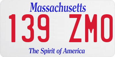 MA license plate 139ZM0
