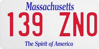 MA license plate 139ZN0