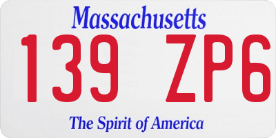 MA license plate 139ZP6