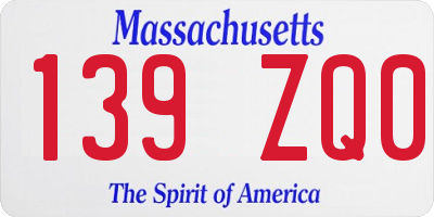 MA license plate 139ZQ0