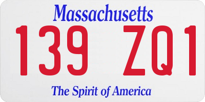 MA license plate 139ZQ1