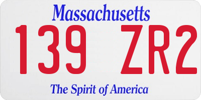 MA license plate 139ZR2