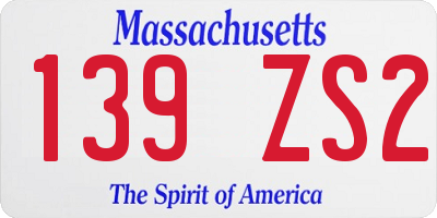 MA license plate 139ZS2
